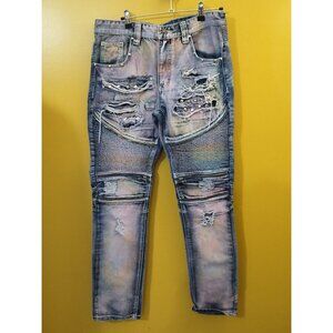 Dumb Rich Moto Jeans Size 36 x 34